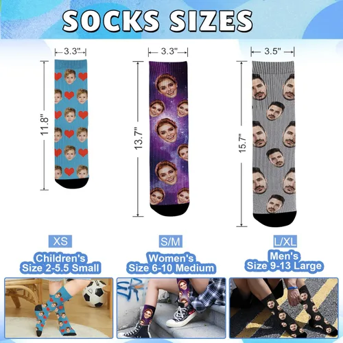 Miniatura 5 de Dreamdecor Calcetines divertidos personalizados con foto, calcetines divertidos personalizados para hombres, mujeres y niños