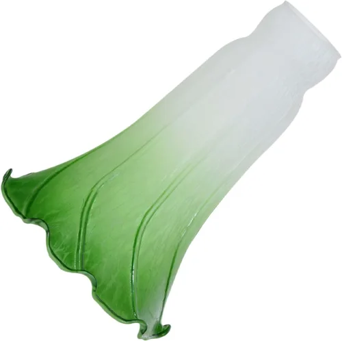 Bieye LS05 Pantalla de cristal soplado con flores de lirio (blanco y verde, diámetro interior de apertura 1.26 pulgadas x diámetro exterior 1.5