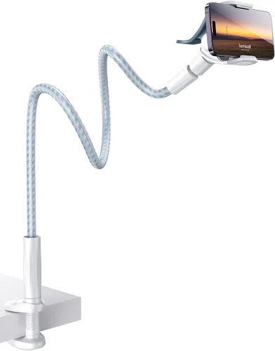 Miniatura 9 de Lamicall Soporte para teléfono con cuello de cisne, brazo flexible, 38 pulgadas de longitud total, clip de abrazadera ajustable 360, soporte