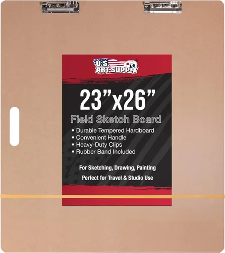 Miniatura 8 de U.S. Art Supply Tablero de dibujo para artistas, de 11 x 17 pulgadas, tablero de dibujo ligero con asa, clip y banda de goma para arte, bocetos