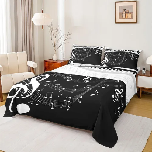 Miniatura 26 de Erosebridal Juego de sábanas de Papá Noel, sábana bajera ajustable con árbol de Navidad para niños, tamaño individual, galaxia morada, cielo