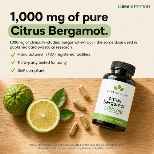 Miniatura 4 de Luma Nutrition Citrus Bergamot 1000mg - Suplemento de Citrus Bergamot - Hecho en los Estados Unidos - Propiedad de veteranos - 60 cápsulas