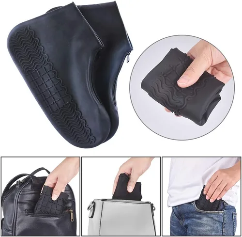 Miniatura 5 de Shoe Covers Waterproof Reusable Foldable Not-Slip Rain Shoe Covers with Zipper,Shoe Protectors Overshoes Rain Galoshes for Kids Men and Women