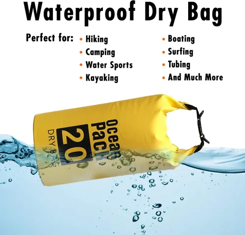 Miniatura 4 de CALPALMY Paquete de 2 anclajes de arena 2 en 1 para barcos pequeños, embarcaciones eléctricas, canoas y kayaks Bolsa seca impermeable para Amarillo