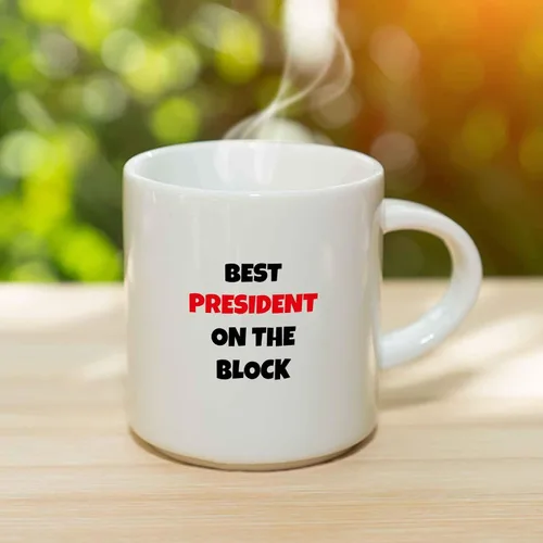 Miniatura 3 de Taza de café Best President On The Block, divertida idea de regalo para familiares, amigos, compañeros de trabajo, taza de cerámica, cumpleaños