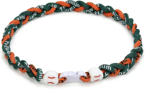 Miniatura 8 de Collar de béisbol de 18 pulgadas, regalos de goteo de béisbol, collares deportivos de tres trenzas, collares de titanio Tornado de cuerda deportiva