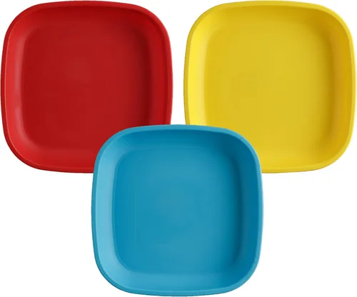 Miniatura 23 de Re-Play Plato Plano de 7" con Tapa de Silicona - Fabricado en Estados Unidos - Hecho con Silicona de Platino de Grado Médico - Con Tapa - Azul Azul