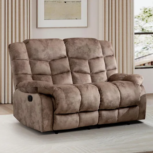 Miniatura 18 de CANMOV Silla reclinable manual, sofá reclinable individual con respaldo y reposabrazos sobrerelleno para sala de estar, muebles de dormitorio