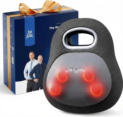 BOB AND BRAD Masajeador inalámbrico de espalda y cuello con calor, almohada de masaje Shiatsu HSA 4D elegible para FSA para aliviar el dolor de