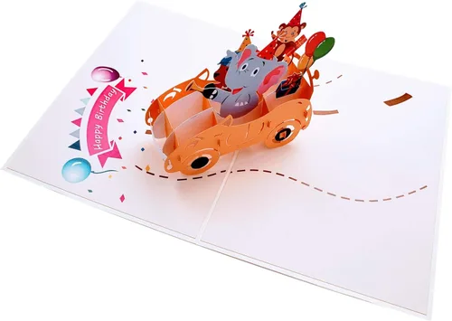 Miniatura 3 de iGifts And Cards Tarjeta emergente de fiesta de cumpleaños de la selva de 5 x 7 pulgadas – Divertido saludo 3D de celebración de animales