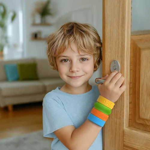 Miniatura 3 de Juguetes sensoriales para ansiedad, pulseras para niños, paquete de 6 con textura, para ansiedad, autismo, TDAH, juguetes sensoriales portátiles