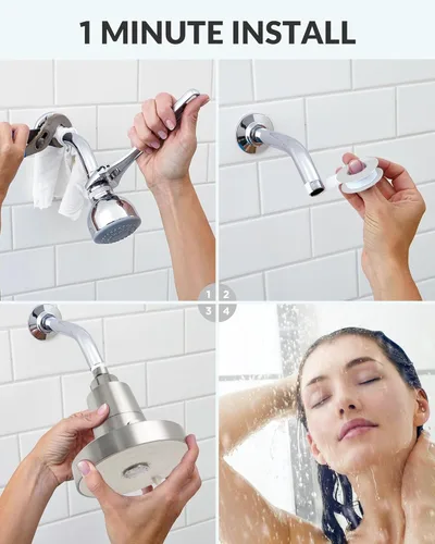 Miniatura 8 de SANYCASA Cabezal de Ducha Filtrado para Agua Dura, Elimina el Cloro y Metales Pesados, Filtro KDF-55 para Cabello y Piel Más Saludables, Protege