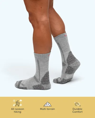 Miniatura 4 de DANISH ENDURANCE Calcetines de senderismo de lana merina, acolchados, para hombres, mujeres y niños