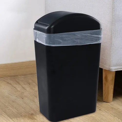 Miniatura 3 de Cubo de basura negro de 14 litros/3.5 galones, cubo de basura delgado para espacios estrechos, F