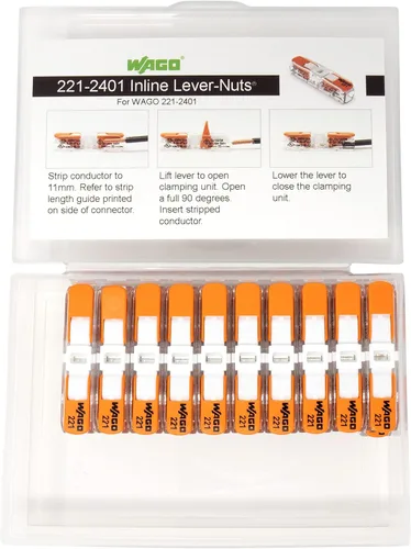 Miniatura 4 de WAGO 221-2401 Tuercas de palanca compactas para empalme de conectores de cable en línea con estuche 12 piezas