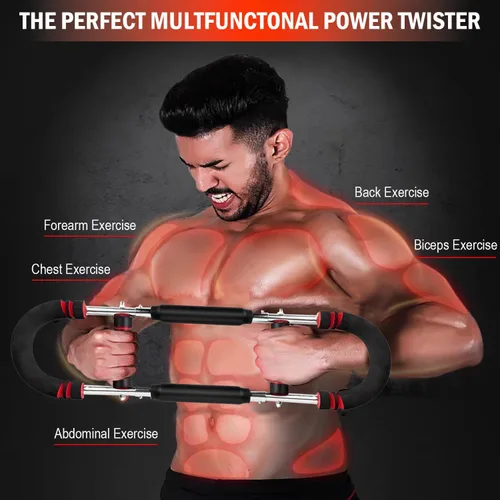 Miniatura 8 de Entrenador de Brazo Twister de Última Generación, Barra de Ejercicio Ajustable con Resorte de Potencia, Fortalecedor de Ejercicios de Antebrazo