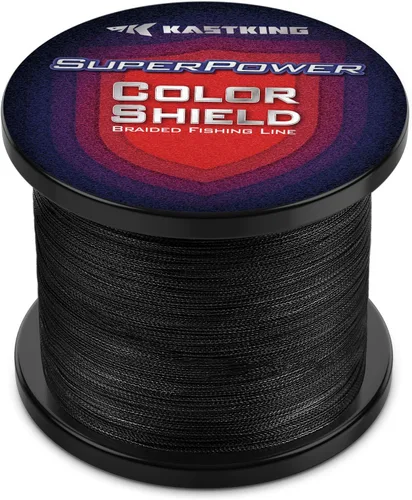 KastKing Superpower ColorShield - Sedal de pesca trenzado, color resistente, 100% fibra UHMWPE teñida en solución, superlínea suave y fuerte,