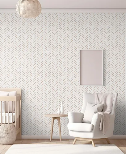 Miniatura 9 de Papel tapiz adhesivo geométrico blanco y rosa, 16.1 x 196 pulgadas, papel tapiz autoadhesivo extraíble para dormitorio, baño, papel de contacto