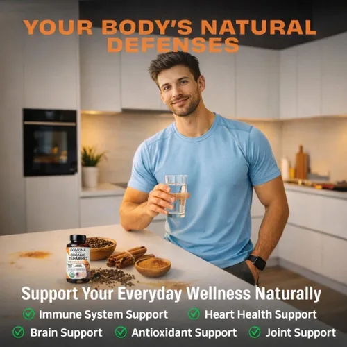 Miniatura 2 de Pomona Wellness Suplemento orgánico de cúrcuma de 2100 mg, USDA orgánico, sin OMG, vegano, curcumina de cúrcuma con pimienta negra para absorción