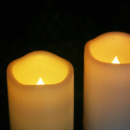 Miniatura 7 de CANDLE CHOICE Velas LED sin flama, impermeables, de pilas, para exteriores, con control remoto y temporizador, luz blanca parpadeante de resina