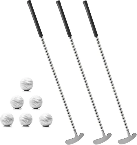 Miniatura 7 de QPPKI Putter de golf – Putter bidireccional de 33 pulgadas para mano izquierda/derecha, con pelotas de práctica, juego combinado de golf