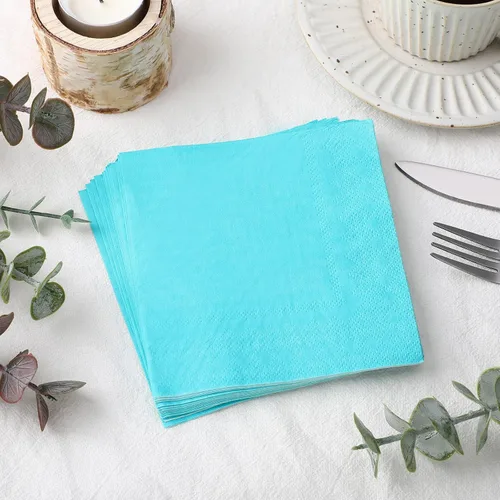Miniatura 3 de Spakon 100 servilletas de cóctel de 2 capas de 5 x 5 pulgadas, servilletas suaves desechables para cenas, bodas, fiestas, baby shower, cumpleaños
