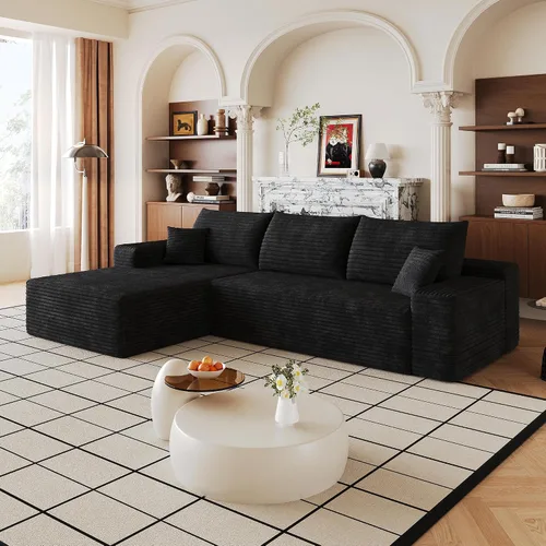 Miniatura 6 de Sofá modular Cloud de 107 pulgadas, sofá modular en forma de L con diván de gran tamaño orientado hacia la izquierda, sofá de pana de asiento
