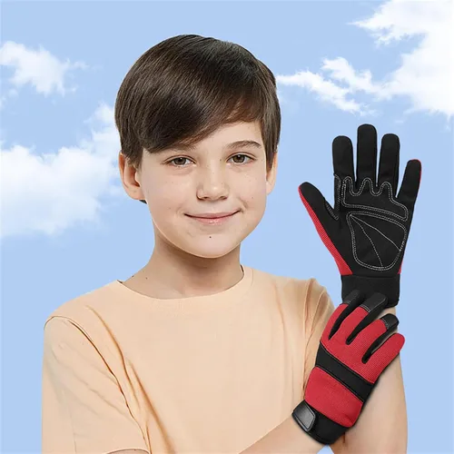 Miniatura 2 de Guantes deportivos para niños, guantes de ciclismo de dedo completo MTB para ciclismo, escalada, equitación, ciclismo, deportes al aire libre