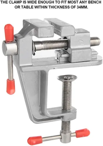 Miniatura 3 de Mini tornillo de banco de mesa, Mini abrazadera de mesa de joyero, Mini abrazadera de mesa Vice de banco pequeño, Soporte de banco de trabajo