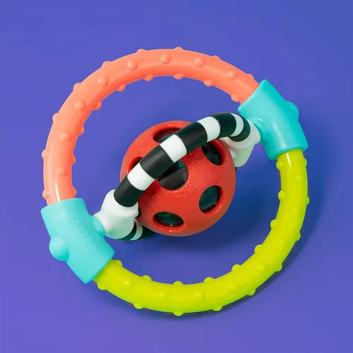 Miniatura 5 de Sassy Anillo flexible giratorio y masticable con giradores de doble acción, para mayores de 0 meses