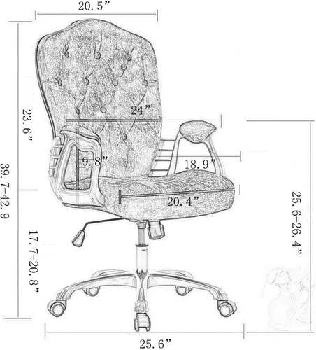 Miniatura 2 de QQXX Silla de oficina en casa, silla ergonómica de escritorio, silla de computadora con soporte lumbar, reposabrazos, silla ejecutiva giratoria