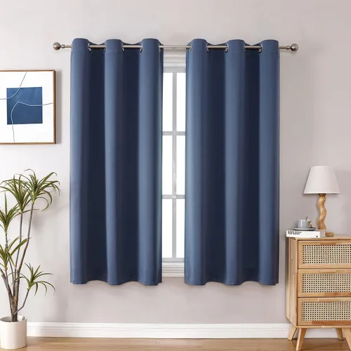Miniatura 37 de ChrisDowa - Cortinas de cenefa pequeñas para cocina, cortinas cortas con ojales y aislamiento térmico para oscurecer la sala y habitación