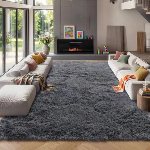 Miniatura 58 de ONASAR - Alfombra de pasillo negra de 2 x 6 pies, esponjosa, lavable, ultrasuave, afelpada, peluda, tapete para bebés, dormitorio de niños, armario