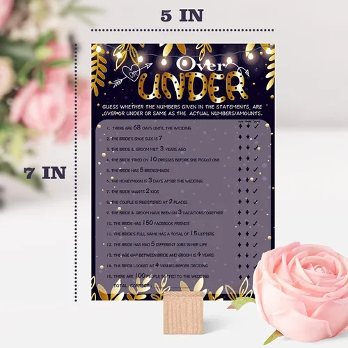 Miniatura 3 de Tarjeta de juego de despedida de soltera, regalo para boda de compromiso, más o menos, 30 tarjetas
