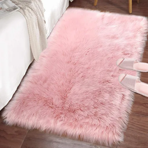 Miniatura 38 de LOCHAS Alfombra mullida ultrasuave, alfombra de pelo sintético de oveja, para el dormitorio, para colocar junto a la cama, para la sala