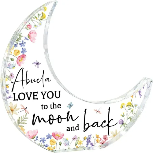 Miniatura 20 de Regalos para Abuela, Regalos para Abuela de los Nietos, Decoraciones de Luna Acrílica 5.0 x 4.0 pulgadas, Día de las Madres, Navidad, Regalos