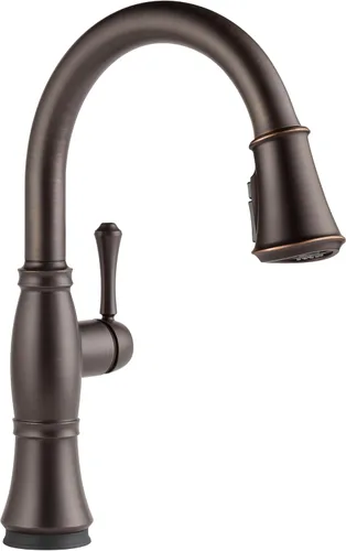 Miniatura 21 de Delta Grifo Cassidy Gold para cocina, grifos de cocina con rociador extraíble, grifo de fregadero de cocina, grifo dorado para fregadero de cocina