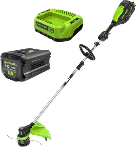 Miniatura 9 de Greenworks Recortadora inalámbrica sin escobillas de 80 V y 16 pulgadas con batería de 2.0 Ah y cargador rápido - Línea doble de 0.080 pulgadas