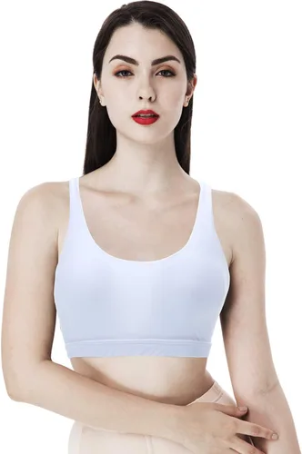 Miniatura 6 de Patelai sujetador deportivo con relleno para mujer, 2unidades, espalda cruzada, para entrenamiento, sin costuras, cómodo, sujetador de yoga