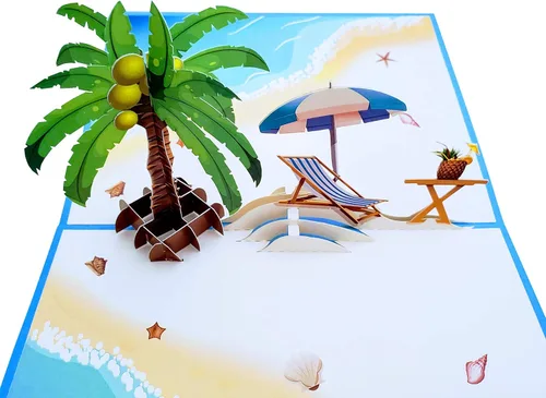 Miniatura 9 de iGifts And Cards Tarjeta emergente de pesca de montaña 3D – Canoa, bosque y trucha saltadora – Día del Padre, cumpleaños, regalo de jubilación
