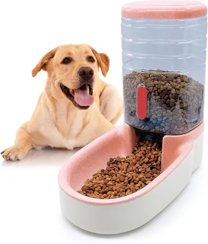 Miniatura 9 de kathson Comedero automático para gatos de 1 galón con gravedad, dispensador de comida para perros, gran capacidad, cuenco de comida para mascotas