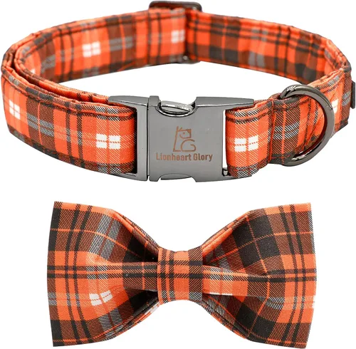 Miniatura 40 de Lionheart glory Collar de perro, Collar de perro para niños con corbatín azul ajustable, Collar con corbata para perros grandes Bandera