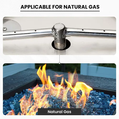 Miniatura 4 de Quemador de Hoguera con Sartén y Anillo - Funciona con Gas Natural - Kit de Quemador de Hoguera de Acero Inoxidable de 36 Pulgadas de Sartén, 30 Kit