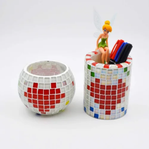 Miniatura 3 de BTMIEY Azulejos de mosaico de cristal de color mixto, 200 unids/bolsa Azulejos de mosaico de vidrio cuadrado para manualidades Proveedor de azulejos
