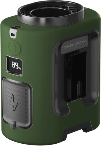 Miniatura 11 de Gewanolla Ventilador de cintura portátil, 4 velocidades, 13000 rpm, fuerte flujo de aire, ventilador de cinturón con hasta 22 horas de tiempo de Gris