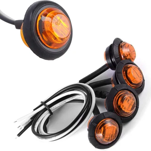 Miniatura 3 de 10 luces de marcador LED ámbar de 3/4 pulgadas, luz LED de marcador de remolque, luz LED de marcador de bala, luz indicadora de identificación