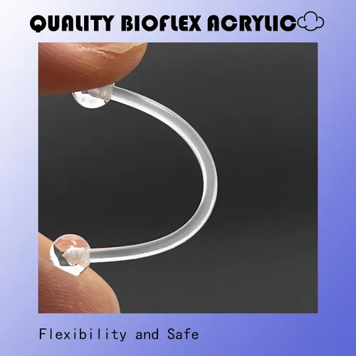 Miniatura 7 de Kit de 109 piezas de retenedores de piercings transparentes, nariz, tabique, ceja, labio, labio, labio, lengua, vientre, tragus, cartílago, anillos