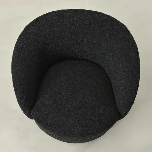 Miniatura 6 de KINWELL Silla giratoria Boucle de 34 pulgadas con juego otomano redondo de 18 pulgadas, juego totalmente ensamblado de silla y reposapiés de sherpa
