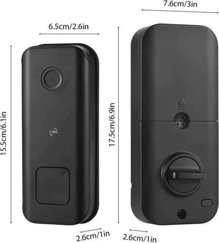 Miniatura 8 de Cerradura de puerta de huellas dactilares, cerradura de puerta inteligente, cerradura de puerta de entrada con 5 métodos: aplicación, huella
