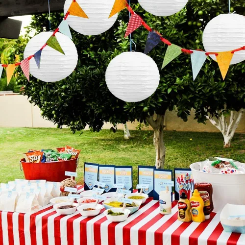 Miniatura 6 de BEISHIDA Faroles de Papel Blancos de 12 Pulgadas Decorativos Chinos/Japoneses Colgantes Redondos de Papel Lámparas para Cumpleaños, Bodas, Navidad
